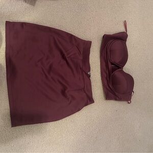 Superdown Deep Red Skirt Set